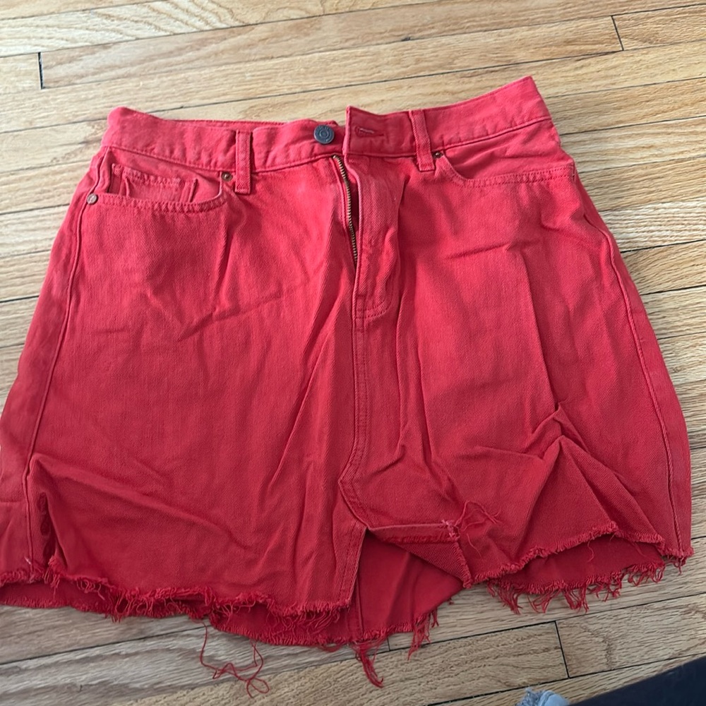 Red jean skirt. Size 28
